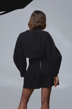 Черные шорты из премиального итальянского твида, фото 2