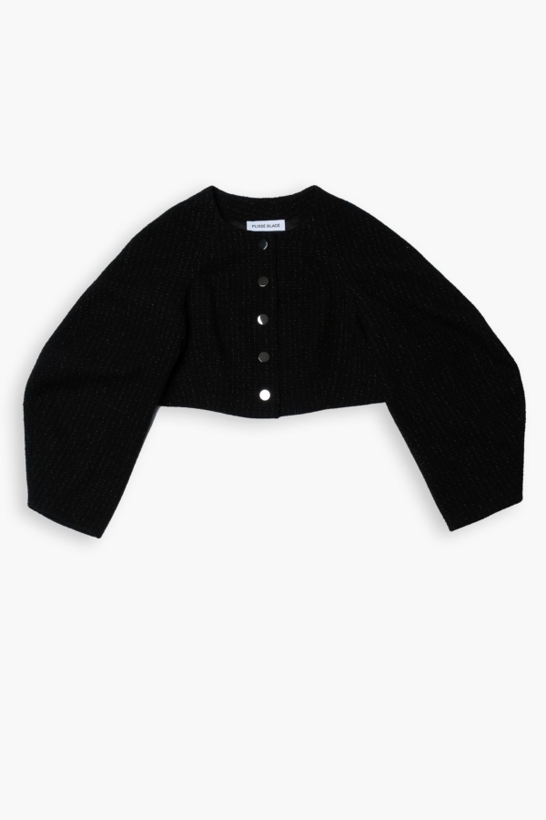 Черный жакет из премиального итальянского твида, фото 5