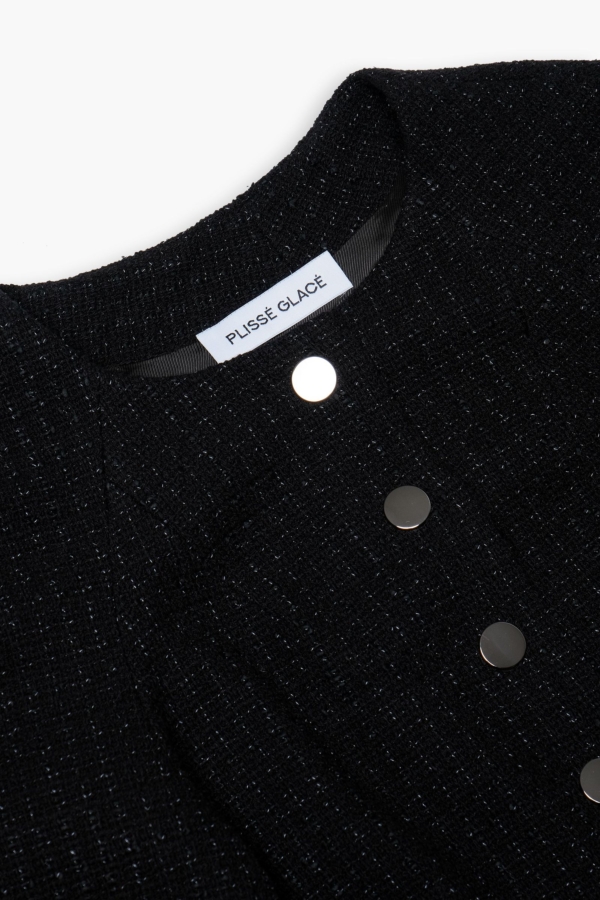 Черный жакет из премиального итальянского твида, фото 6