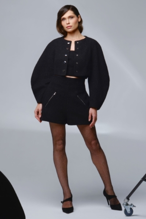 Черные шорты из премиального итальянского твида, фото 1