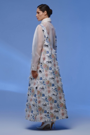 Двустороннее платье-сарафан из жаккарда филькупе, фото 2