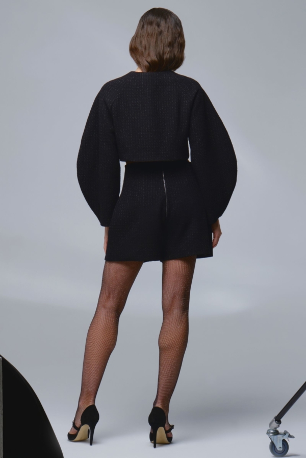 Черный жакет из премиального итальянского твида, фото 3